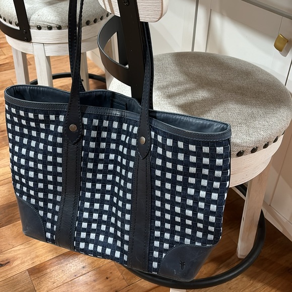 Frye Navy Denim tote - Picture 9 of 12